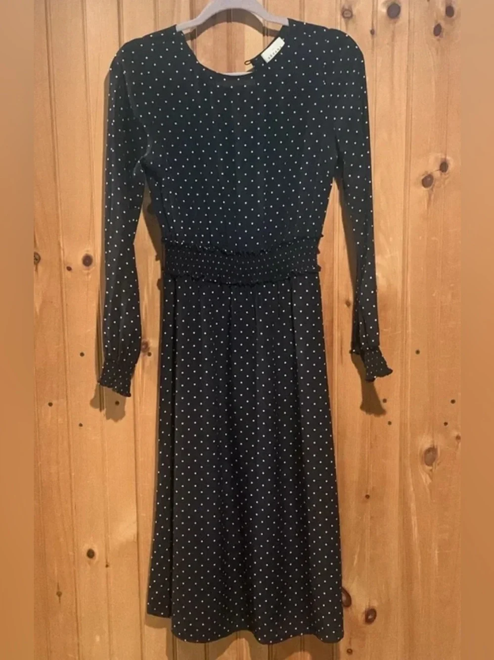 SEZANE Louisa silk polka dot midi dress - Picture 2 of 9